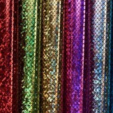 Lycra Bedrukt Met Kleine Schubben Zilver