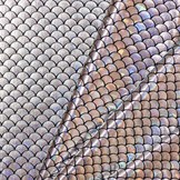 Lycra Bedrukt Met Kleine Schubben Zilver