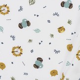 Katoen Poplin Elephants and Lions