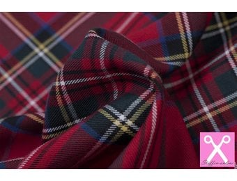 Schotse ruit met stretch rood