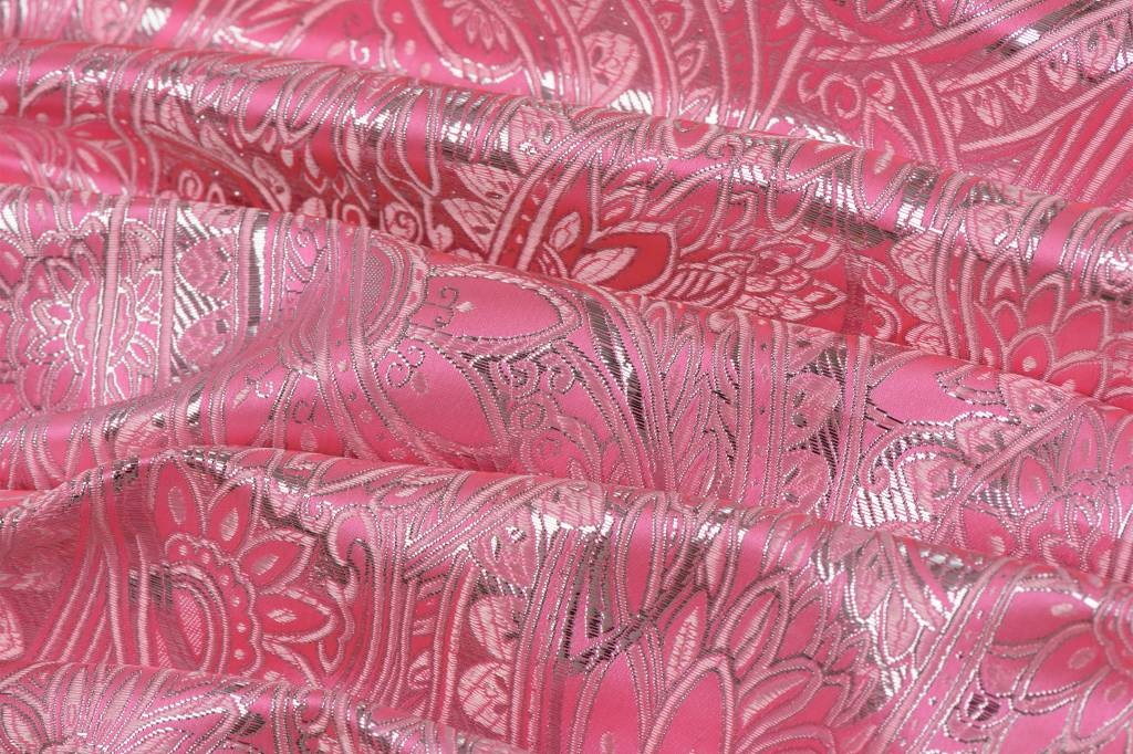 Brokaat Floral Rose-Zilver