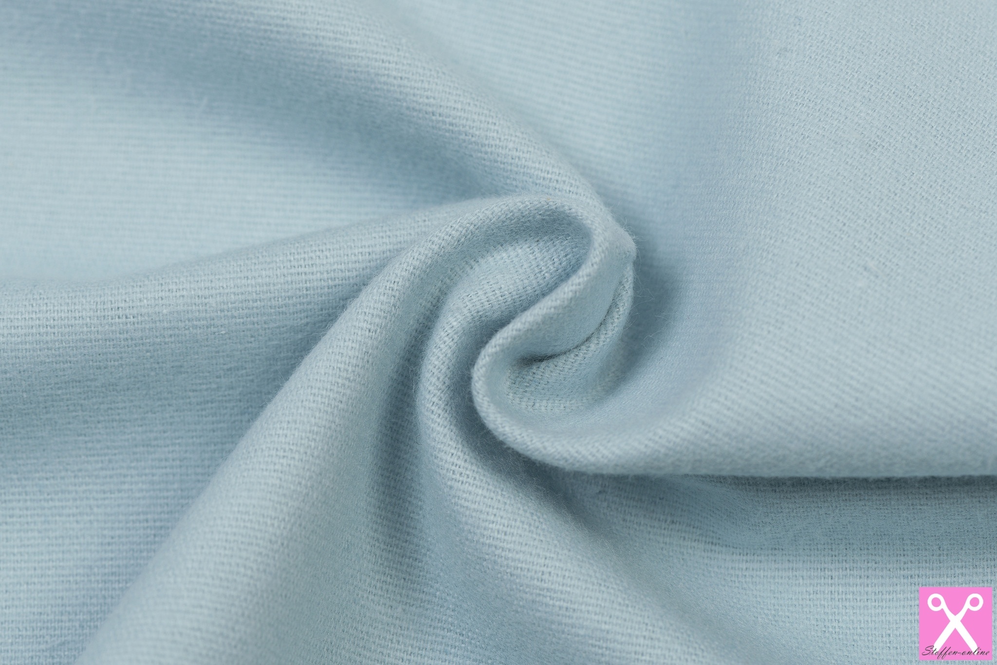 Katoen Flanel Uni Soft Blauw