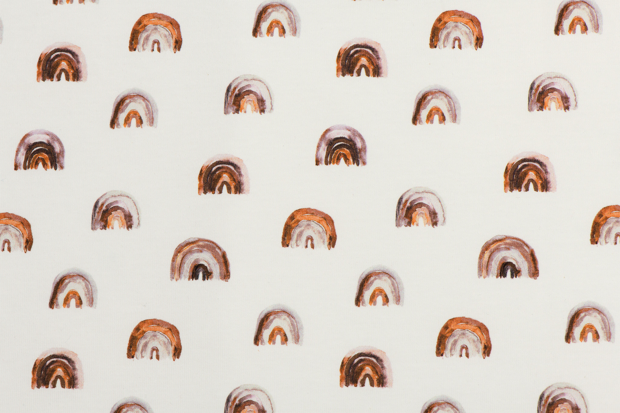 Jersey Katoen Digitale Print - Mini Regenboog Licht Bruin