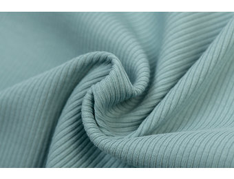 Rib Jersey Stof Zeegroen