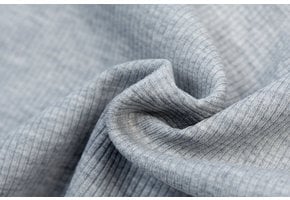 Rib Jersey Stof Licht Grijs Melange