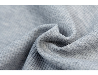 Rib Jersey Stof Licht Grijs Melange
