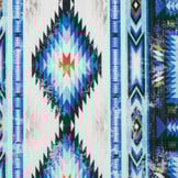 Outdoor Stof Ikat Azul