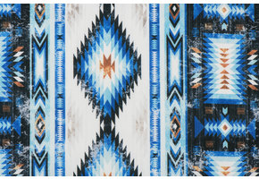 Outdoor Stof Ikat Azul