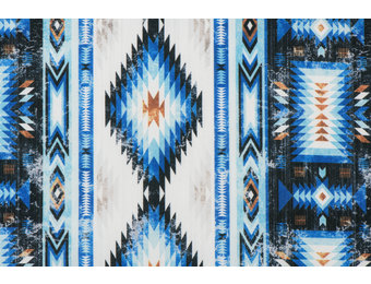 Outdoor Stof Ikat Azul