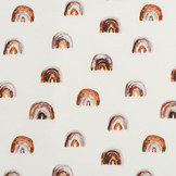 Poplin Katoen Digitale Print - Mini Regenboog Licht Bruin