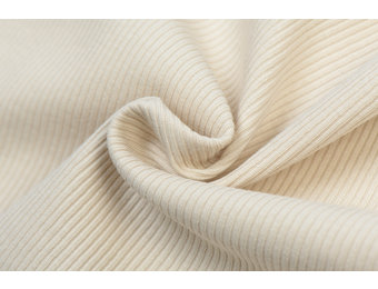 Rib Jersey Stof Naturel Beige