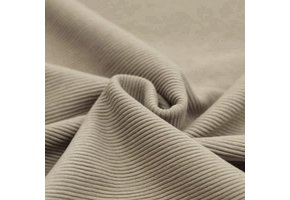 Ottoman Rib Jersey Stof Donker Beige
