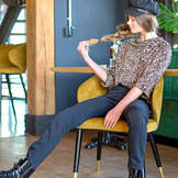 Sweatshirt stof effen zwart