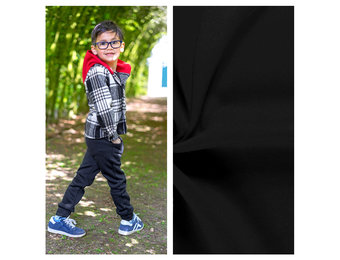 Sweatshirt stof effen zwart