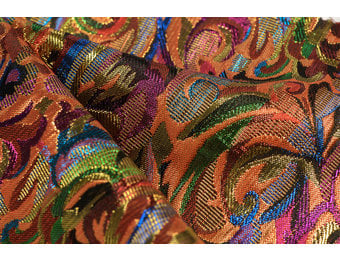 Brokaat stof fantasy multicolor