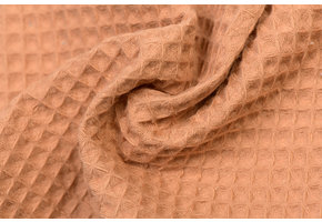 Wafelkatoen Pique Perzik