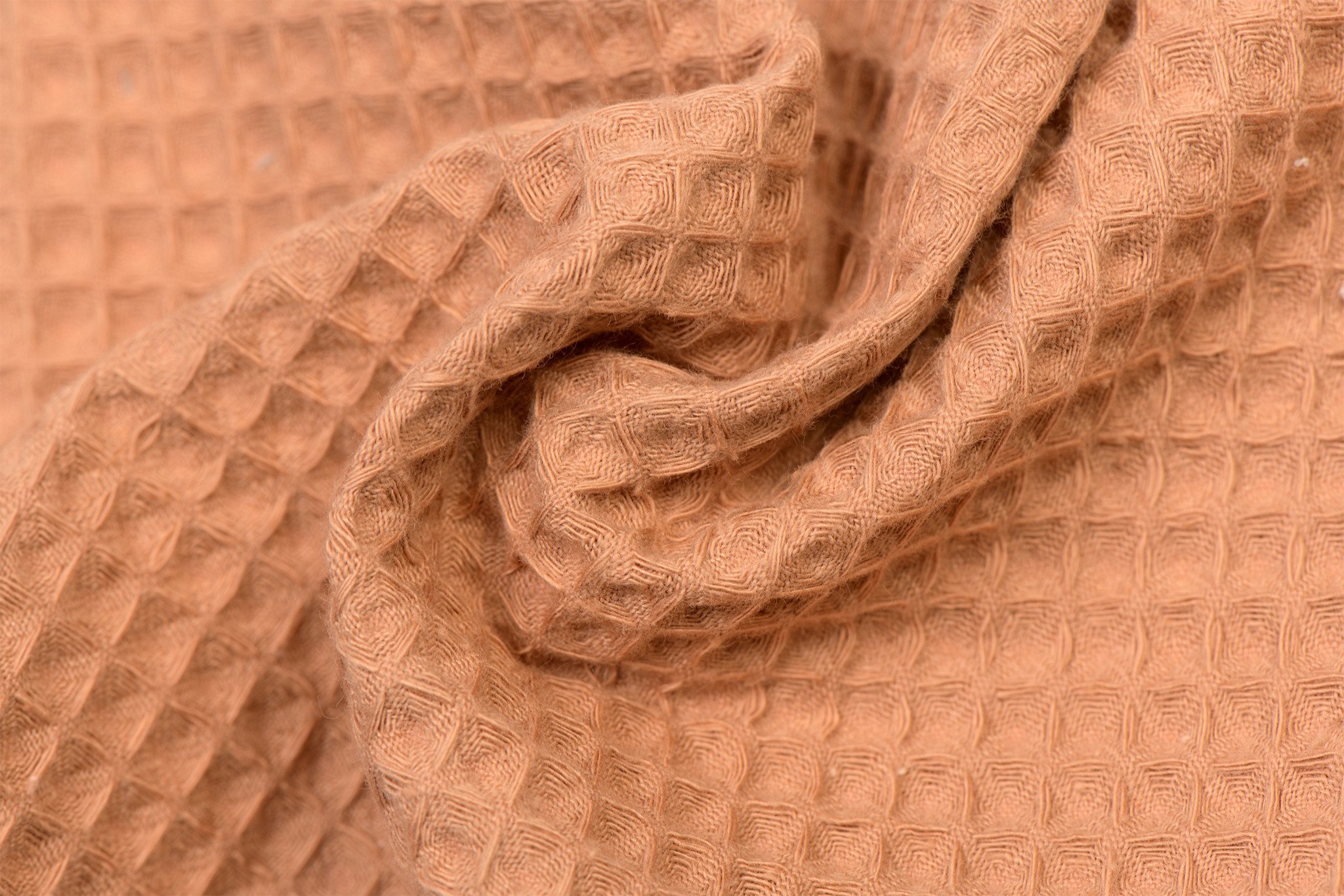 Wafelkatoen Pique Perzik