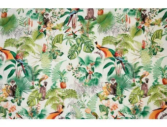 Coupon 82 CM Decostof 280 cm Breed, Jungle Animals White