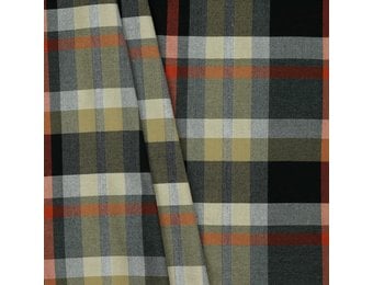Schotse Ruit / Tartan Check Stretch Grey / Orange / Sand