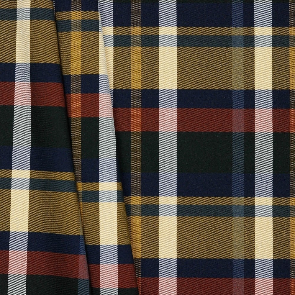 Schotse Ruit / Tartan Check Stretch Grey / Red / Yellow