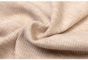 Rib Jersey Stof Beige Melange