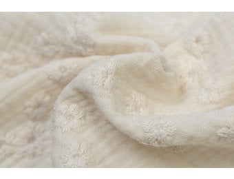 Baby Cotton / Double Gauze Embroidery Ecru
