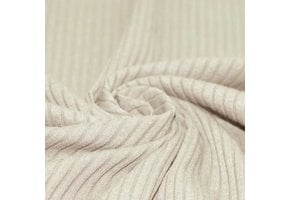 Brede Rib Jersey Stof Naturel Beige
