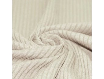 Brede Rib Jersey Stof Naturel Beige