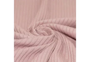 Brede Rib Jersey Stof Nude Roze