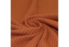 Brede Rib Jersey Stof Cognac