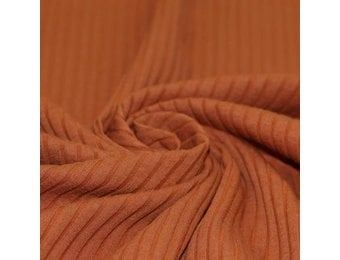 Brede Rib Jersey Stof Cognac