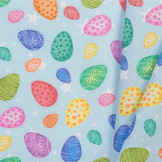 Katoen Poplin Color Eggs Lichtblauw