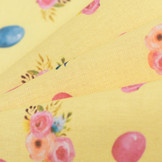 Katoen Poplin Eggs & Flowers Yellow