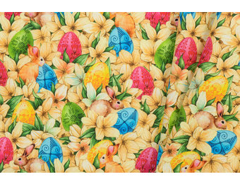 Katoen Poplin Easter Bunny and Eggs