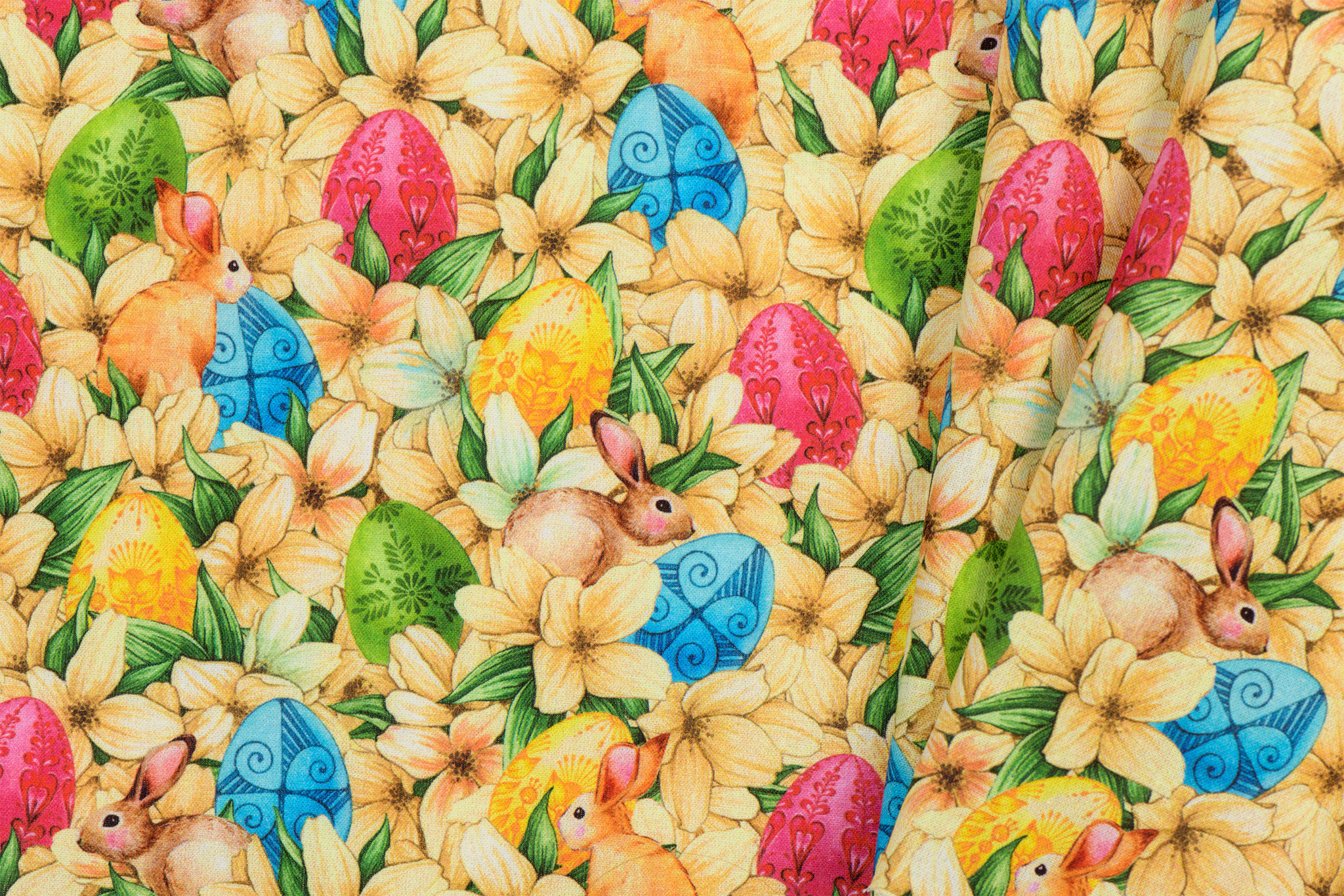 Katoen Poplin Easter Bunny and Eggs