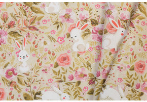 Katoen Poplin Bunny Garden