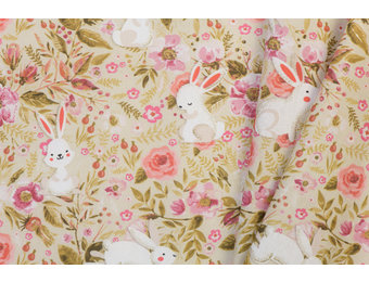Katoen Poplin Bunny Garden
