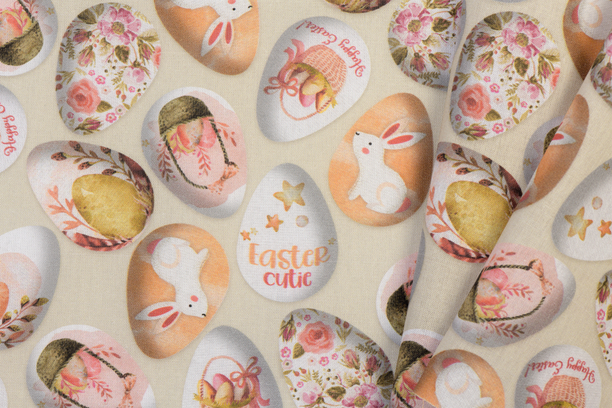 Katoen Poplin Easter Cuties Eggs
