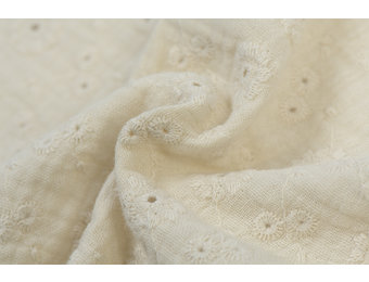 Baby Cotton Double Gauze Embroidery Suzy Ecru