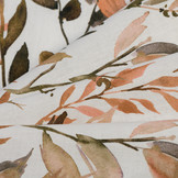 Katoen poplin watercolor leaves c.marrons
