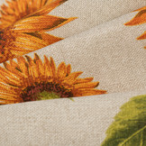 Deco stof linnenlook zonnebloemen