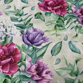 Decostof Bloemen Lila / Rose