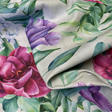 Decostof Bloemen Lila / Rose