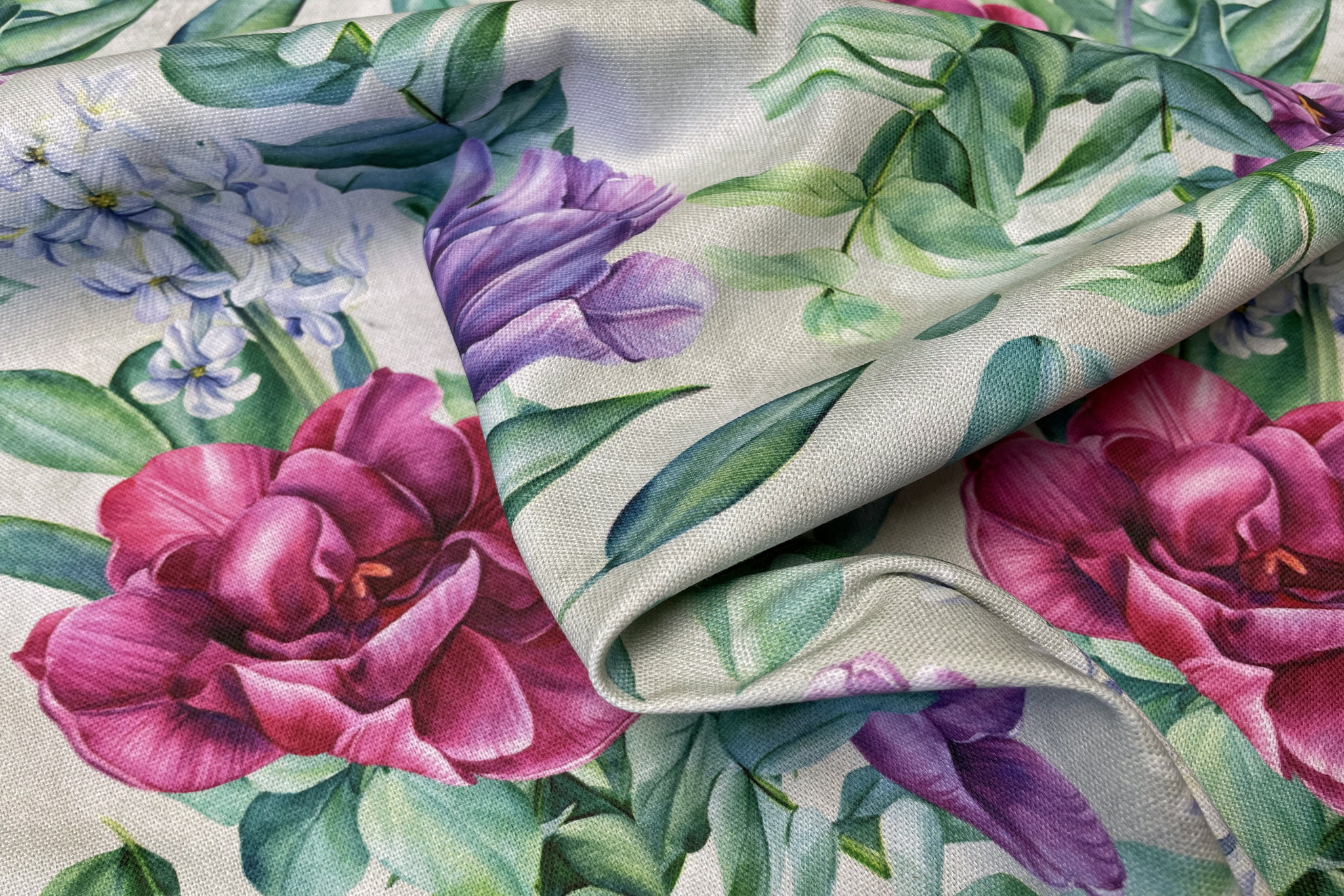 Decostof Bloemen Lila / Rose