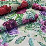 Decostof Bloemen Lila / Rose