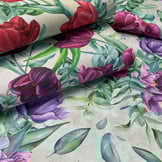 Decostof Bloemen Rood