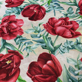 Decostof Bloemen Rood