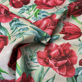 Decostof Bloemen Rood