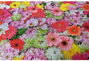 Decostof Fleurige Bloemen