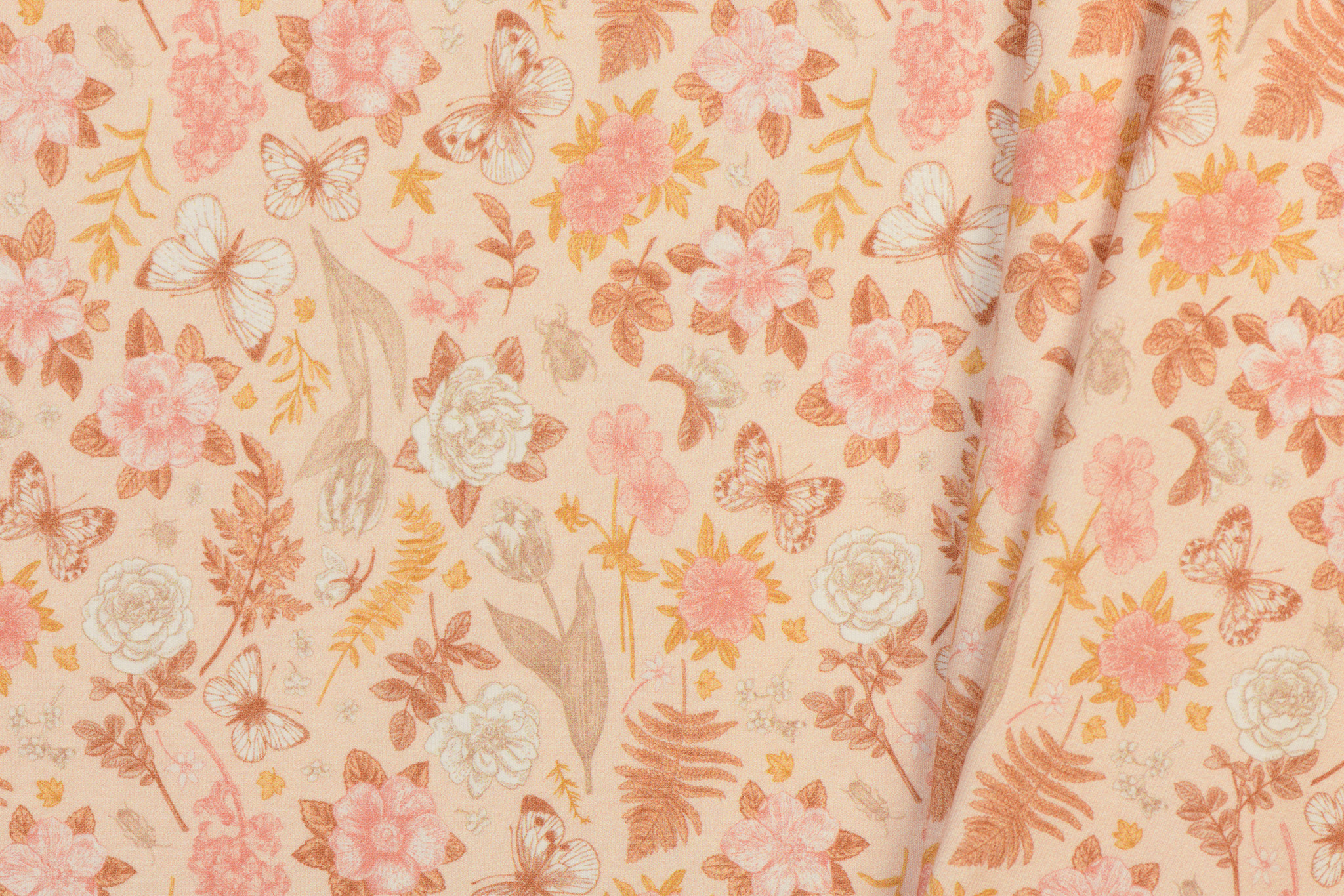 Jersey Katoen Digitale Print - Zoete Roze Tuin